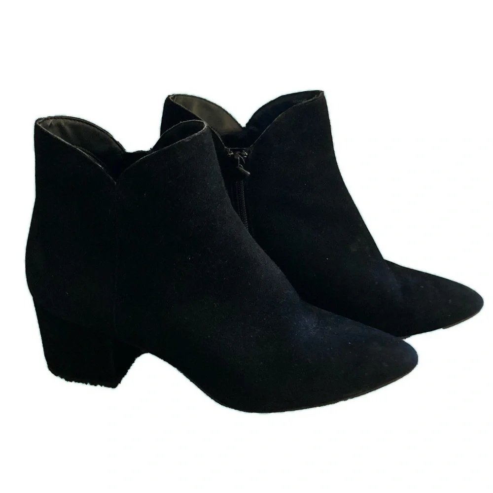 Cole Haan “Elyse” black suede bootie. Size 9.